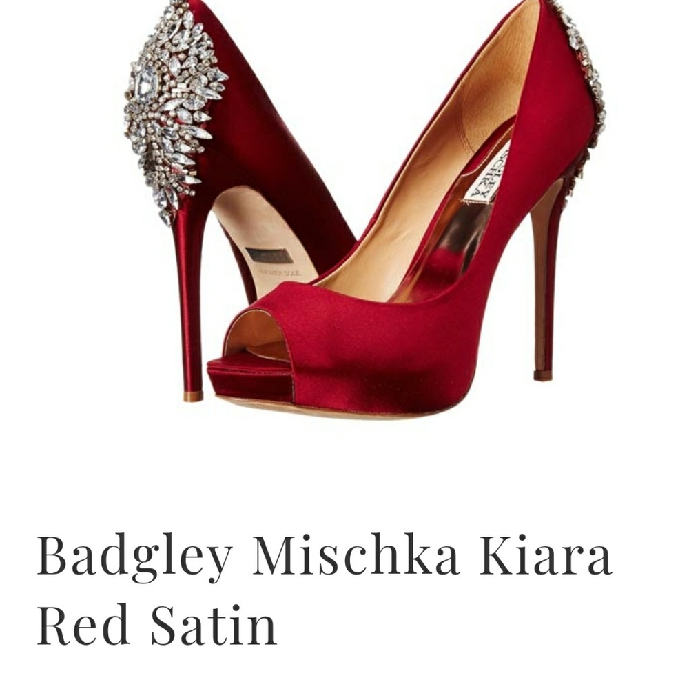 Badgley Mischka Kiara Red Satin Heels
